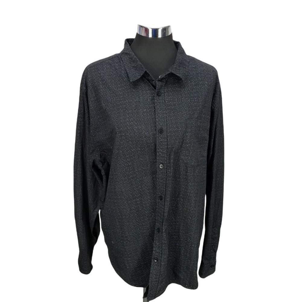 Julian & Mark Long sleeve button down‎ XXL black gray printed shirt